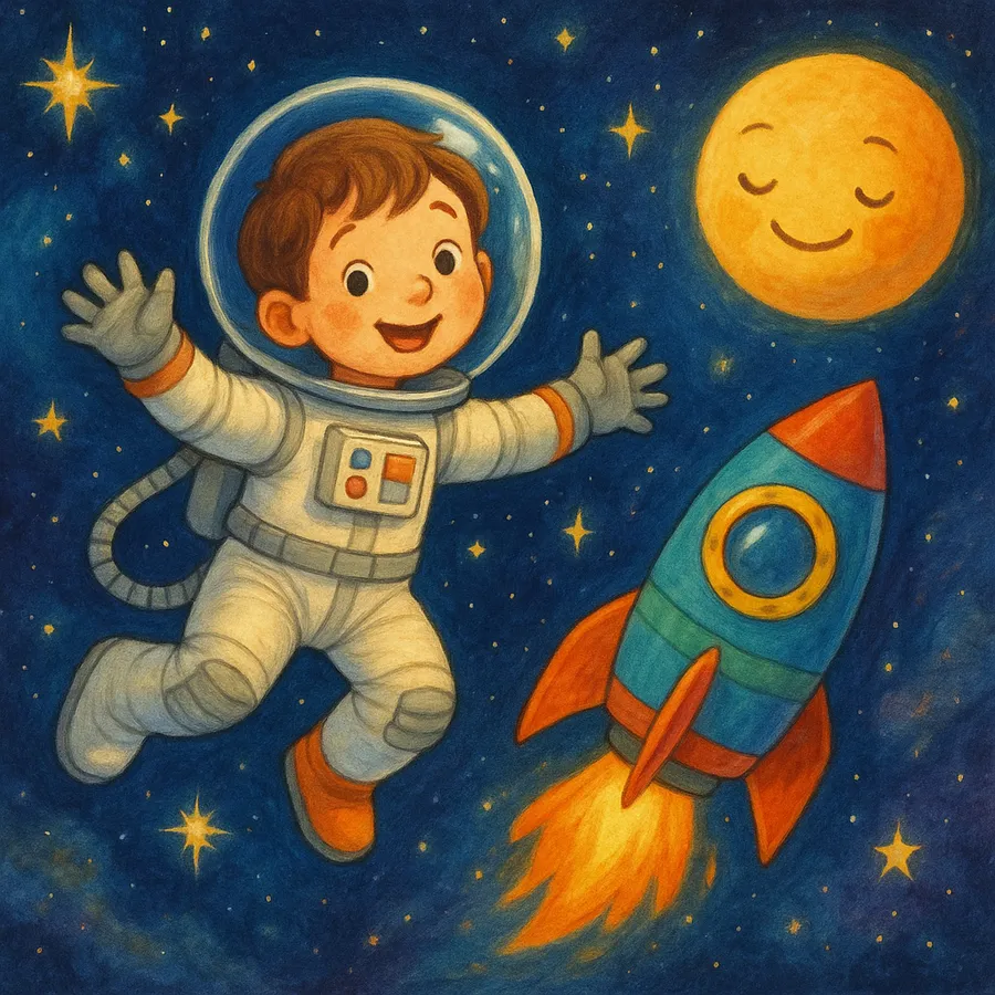 Sample AI-generated space adventure storybook cover
